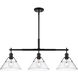 Orwell 3 Light 36 inch Matte Black Linear Pendant Ceiling Light